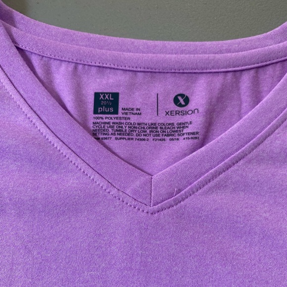Xersion Activewear Tshirt Girl’s 20 PLUS Quick-dri Purple V-neck - Picture 4 of 5